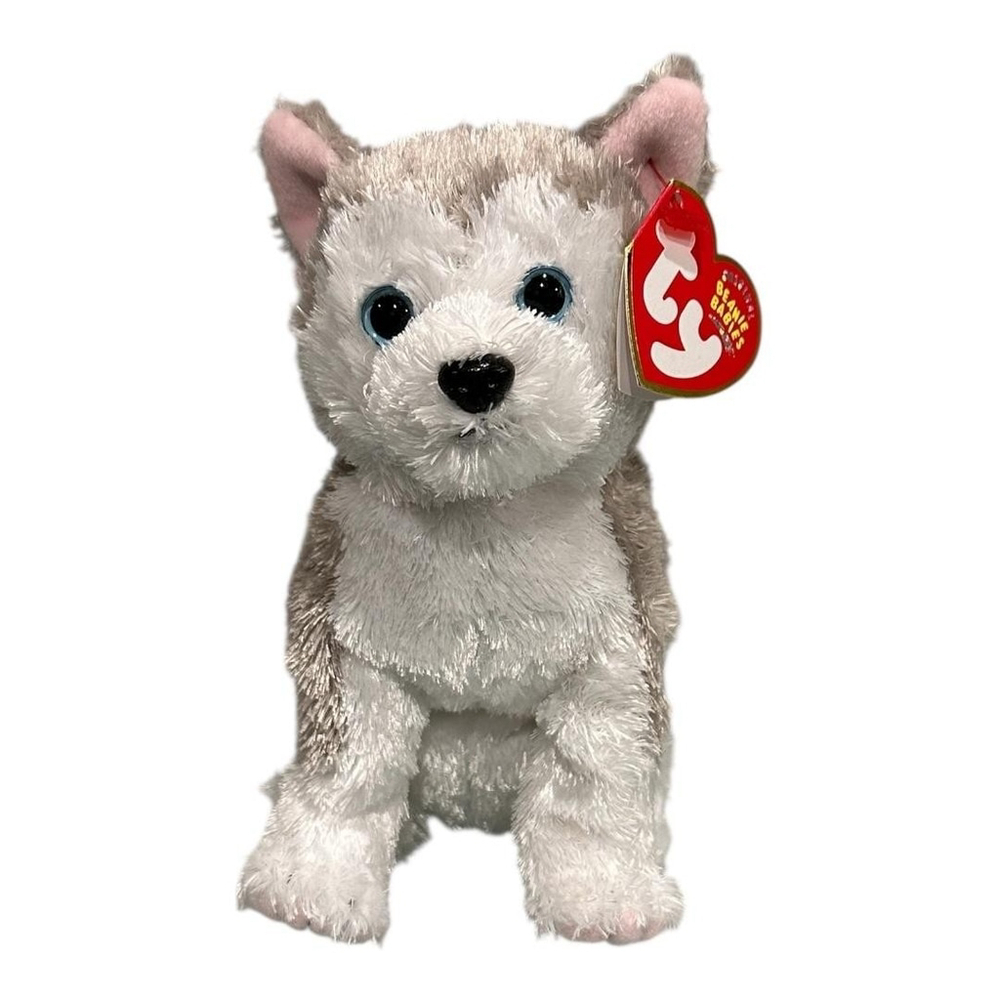 Vintage Ty Beanie Babies Juneau Husky Dog Plush Gray White 2003 Heart Tag